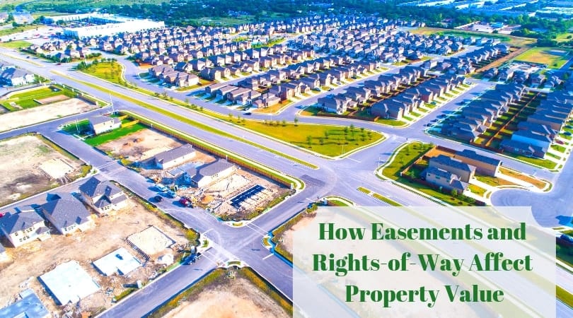Diagram illustrating the impact of easements on property valuec