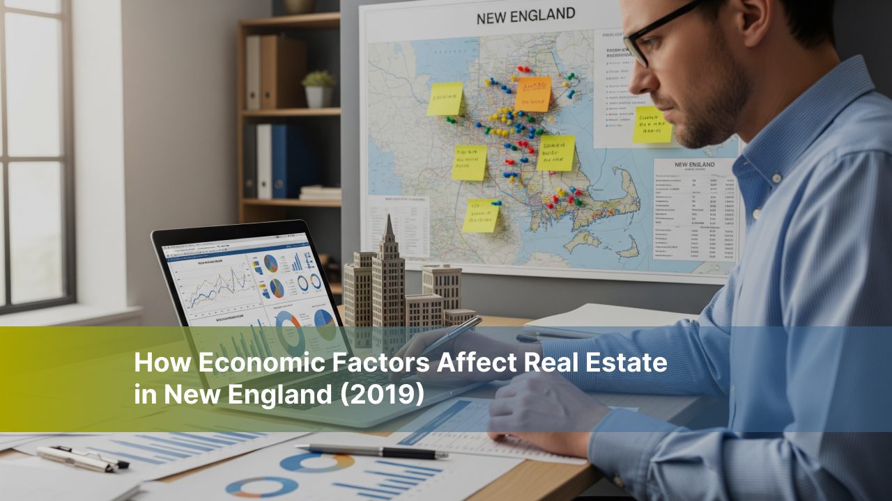 Economic factors affecting real estate in New England, including employment and living costs.