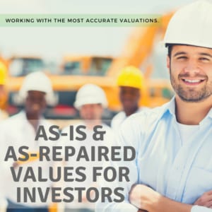 Investor analyzing ARV and as-is property value for real estate deal