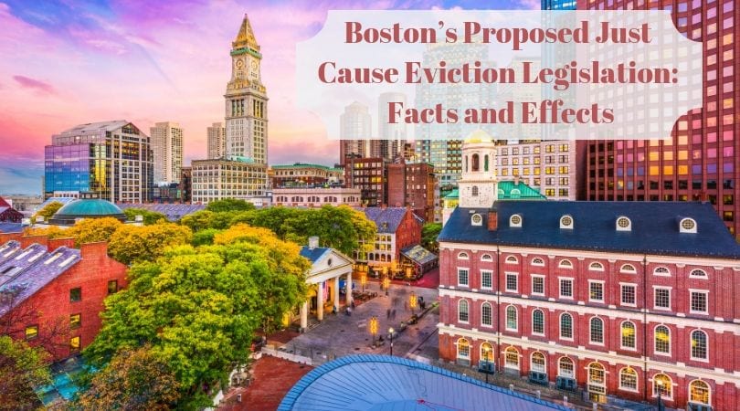 Boston skyline with rental properties affected by eviction legislation