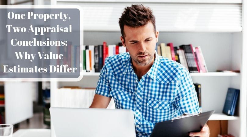 Two appraisers analyzing property value with varying conclusions