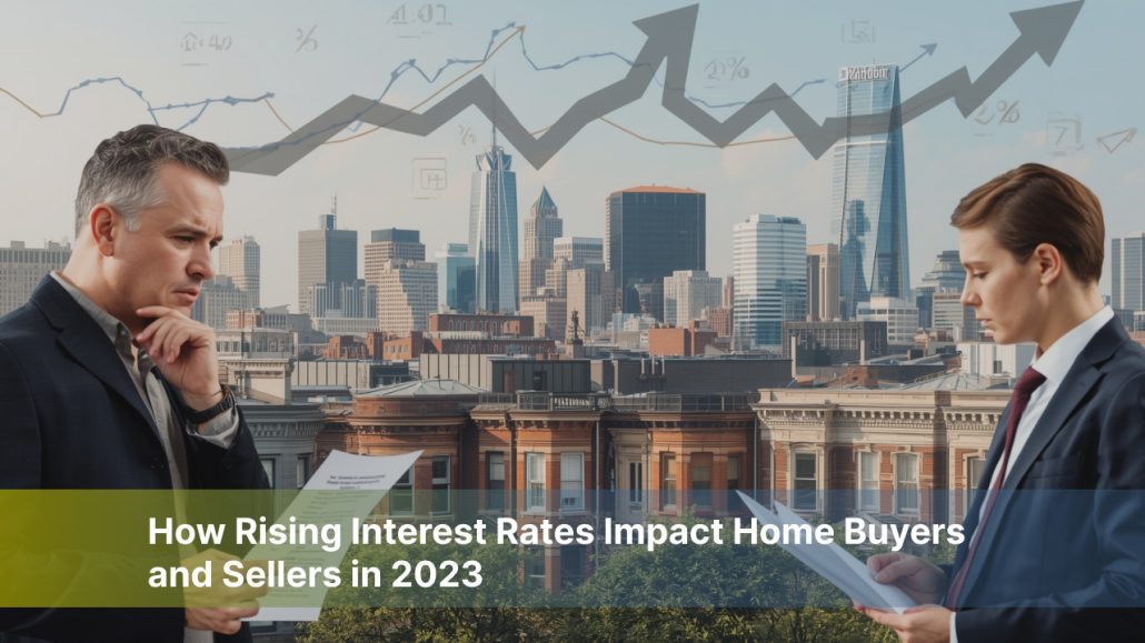Graph showing rising interest rates and housing market trends.